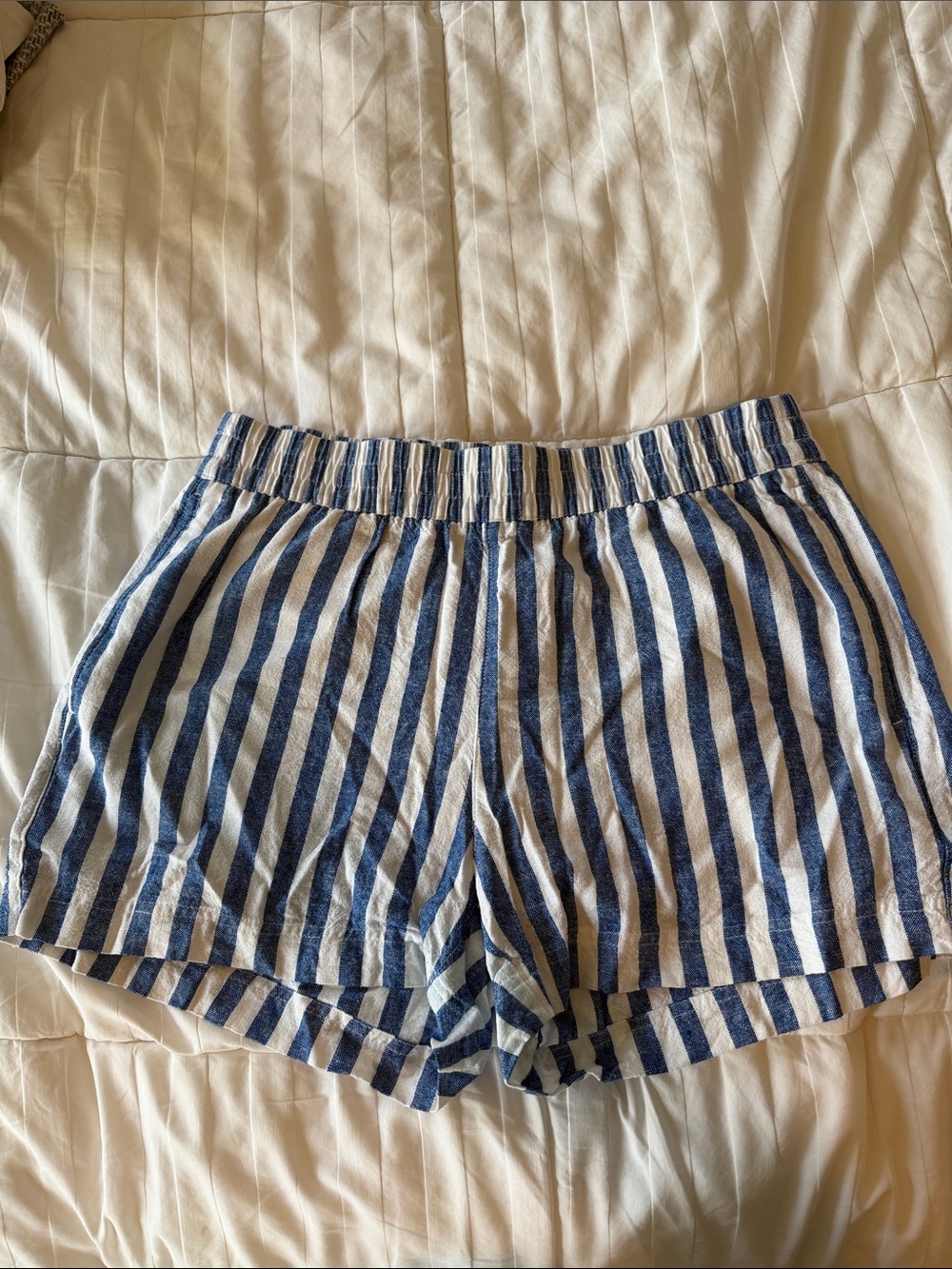 Old Navy Navy and White Striped Women's Athletic Shorts